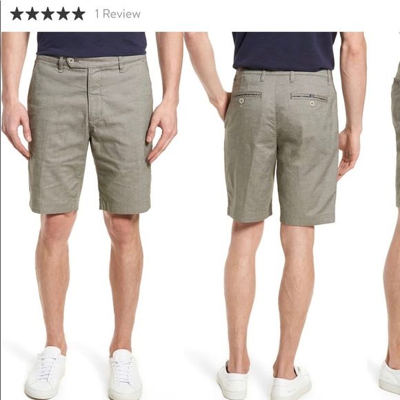 Ted Baker Mini Herringbone Shorts Grey Marl | 30 - Picture 1 of 9